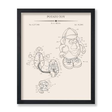 Imagem de Poster Master Impressão de patente Mr. Potato - Pôster de desenho de brinquedo de batata - Arte de brinquedo modelo - Design de parede de desenho técnico - Arte mínima - Decoração de parede de
