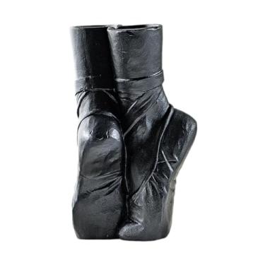 Imagem de Generic Vaso de cerâmica para flores, sapatilha de balé, presente nórdico de aniversário, enfeite de mesa, vaso de flores, arranjo floral para banheiro, mesa, Preto