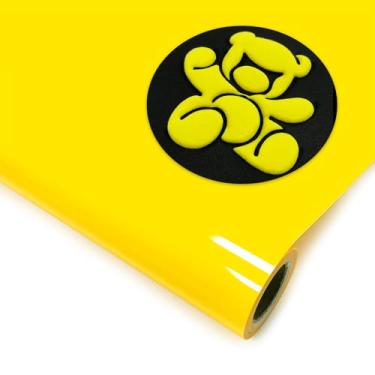 Imagem de DUEUIOE Vinil amarelo puff transferência de calor 30,5 cm x 1,8 m, puff Htv para camisetas, moletons e chapéus, textura 3D, vinil puff puff, ideal para projetos de artesanato HTV, vinil de