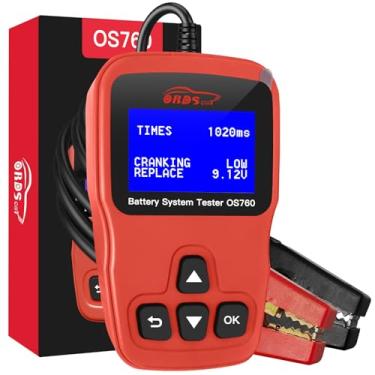 Imagem de OBDScar Testador de bateria de carro OS760 12V automotivo 100-2000 CCA Testador de carga de bateria Auto Cranking Charging Test Scan Tool Digital Alternator Analyzer