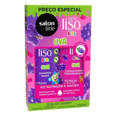 Imagem de Kit Salon Line Meu Liso Kids Uva Shampoo 300ml+Cond 200ml