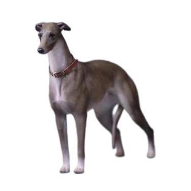 Imagem de Generic Cão galgo whippet em escala 1:6, modelo animal, em pé, miniatura realista, figura de estimação para jardim de fadas