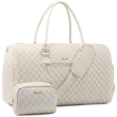 Imagem de LOVEVOOK Bolsa de viagem, bolsa de fim de semana para mulheres com bolsa de higiene pessoal, bolsa de transporte noturna com compartimento para sapatos, bolsa de ginástica com bolso molhado, bolsas