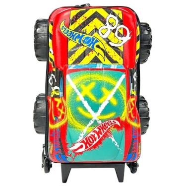 Imagem de Mala Infantil Monster Truck 3D com Rodinhas Multicolorida Escolar e Viagem