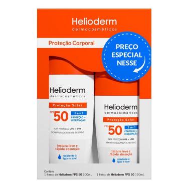 Imagem de Kit Protetor Solar Corporal Helioderm Suncare FPS 50 2 Unidades 200ml + 120ml