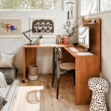 Imagem de Escrivaninha Para Escritorio Em L Algarve Freijo