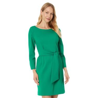 Imagem de Lilly Pulitzer Vestido feminino de manga 3/4 Leighton, Folha de violino verde, 42