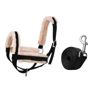 Imagem de YIJU Cabresto de vaca com corda de guia ajustável celeiro essencial fornecimento rédea de touro para bois, Black L