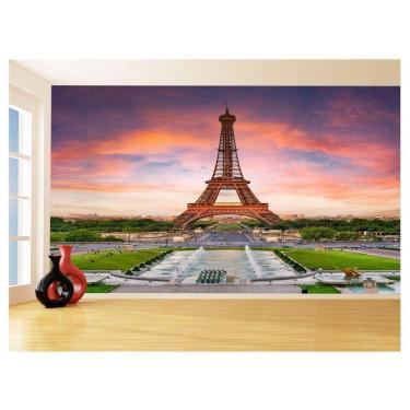 Imagem de Papel De Parede Paris Torre Eiffel Sol Nuvens 3,5M Ncd304