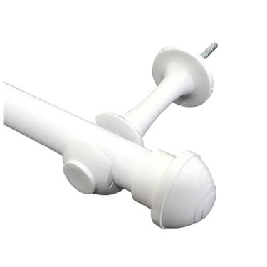 Imagem de Kit 4 Suporte Para Varão Cortina Com Ponteira 28Mm Branco