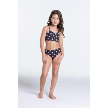 Imagem de Conjunto Infantil Biquíni UV 50+ Babadinho Preto - Vida Costeira, Pret