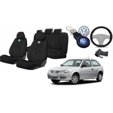 Imagem de Conjunto Luxuoso Capas Tecido Banco Gol 2005-2014 + Capa Volante + Cha