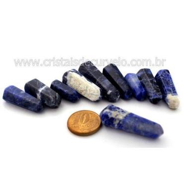 Imagem de 10 Pedras de Sodalita Lapidadas Bi Ponta - Tamanho 2,5 cm - Cristaisde