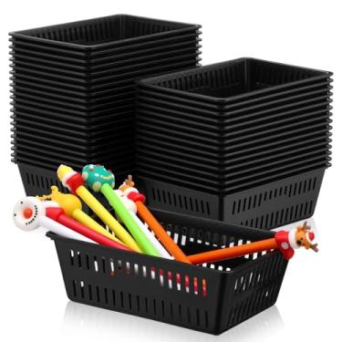 Imagem de Sherr Pacote com 36 cestas de armazenamento para sala de aula, pequena cesta de plástico para organizar lápis de cera, bandeja de armazenamento para prateleira de papel, material de escritório de