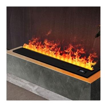 Imagem de Lareira Decorativa Lareira elétrica 3D atomizada Slim embutida Simulação de chama decorativa Sala estar Armário TV(800mm)
