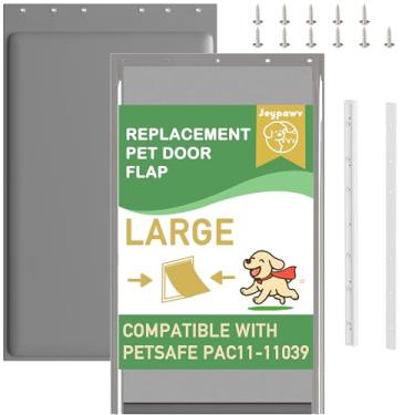 Imagem de Aba isolada de substituição de porta grande para cães com braçadeira, placa traseira, compatível com porta grande de alumínio PetSafe Extreme Weather, PAC11-11039 26 x 42 cm (translúcido moky)