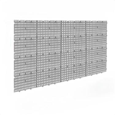 Imagem de Painel de Ferramentas Perfurado Modular 118x69 + 72 Ganchos Pegboard Organizador Oficina Parede(Prata)