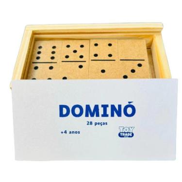 Imagem de Dominó Tradicional 28 Pçs Grande Jogo Educativo Pedagógico Escolar Bri