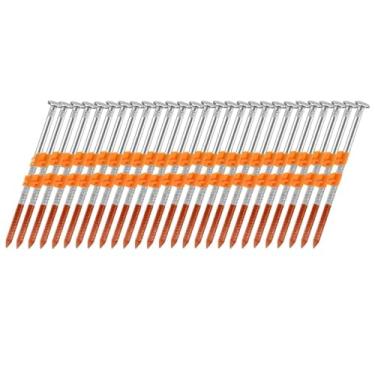 Imagem de Takelablaze Pregos emoldurados 21° Conjunto de pregos de cabeça redonda 5 cm x 0,3 cm Pregos galvanizados mergulhados a quente com haste de anel pregos de plástico agrupados para pregador de moldura