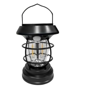 Imagem de Lampião Lanterna Led Recarregável Branco Quente Solar C/Power Bank Muito Forte