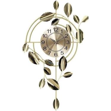 Imagem de WYUYIWH Relógio de parede, arte moderna, grande, relógio de parede de metal, silencioso, sem tique-taque, decorações de casa modernas para sala de estar, quarto, sala de jantar, escritório, relógio de
