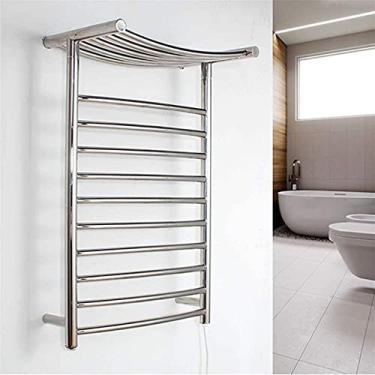 Imagem de Toalheiro aquecido, toalheiro elétrico para banheiro, aquecedores de toalhas de aço inoxidável, toalheiro elétrico de 15 barras para banheiro, deixe sua toalha não mais fria (cor: 220vplugin)