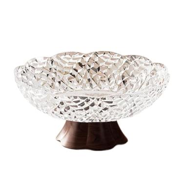 Imagem de Fenteer Fruteira com pé, bandeja para frutas, pedestal doméstico, tigela decorativa, balcão de cozinha para lanches, doces, mesa de jantar, sala de estar, L Clear White