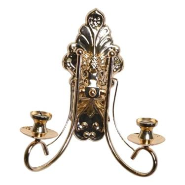 Imagem de Generic Castiçais de metal para velas, candelabros suspensos, suporte de velas rústico para lareira, decoração de casa e quarto de fazenda, Ouro