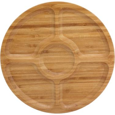 Imagem de Petisqueira Natural Com 5 Divisões Bambu Table 2X25X25Cm