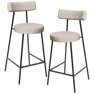 Imagem de Kit 02 Banquetas Baixa Para Cozinha Sala De Jantar Bar Bancada Milão L