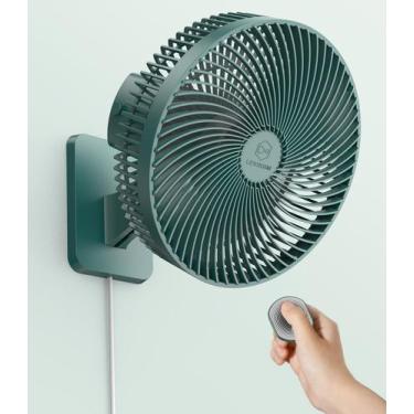 Imagem de Ventilador de parede LEMOISTAR 25cm com controle remoto verde