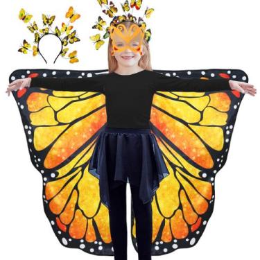 Imagem de Fantasia D.Q.Z de dupla face Fairy Butterfly-Wings para meninas