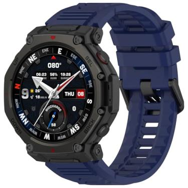 Imagem de Pulseira para relógio Amazfit T-Rex3 Pro, feminina, masculina, de silicone ajustável, de liberação rápida, adequada para relógio inteligente Amazfit T-Rex 3 Pro de 48 mm (azul)