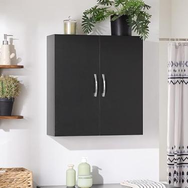 Imagem de SoBuy Armário de parede estreito lavanderia cozinha, armário de armazenamento montado na parede, armário de remédios com prateleira, banheiro garagem ou corredor, branco, BZR200-T-SCH