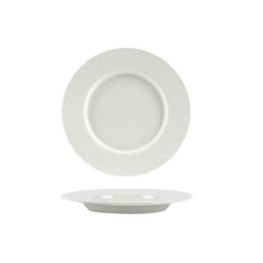 Imagem de Pratos de alívio de cor de esmalte branco puro de cerâmica nórdica requintada - prato de 25,4 cm