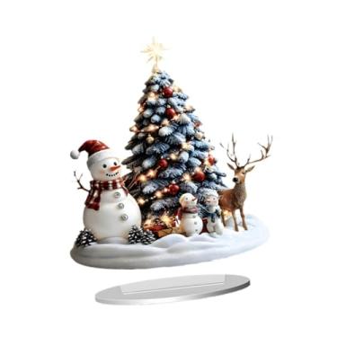 Imagem de Lilihuimaoyi Decoração de Natal 2D, Arte 2D em Acrílico, Expositor de Mesa Colecionável, Ornamento de Estatueta de Mesa, Peça Decorativa, Estilo C