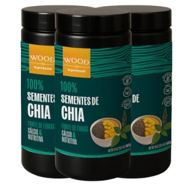 Imagem de Kit 3 Semente de Chia 100% Pura Premium 567g Wood Superfoods