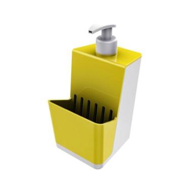 Imagem de Porta Detergente Amarelo E Branco 500ml Dispenser Organizador Com Supo