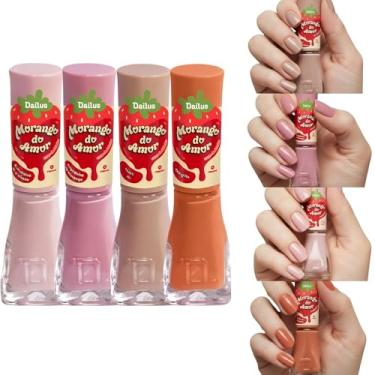 Imagem de Kit 6 Esmaltes Dailus Coleção Morango do Amor Esmalte Com Cheirinho (Kit 4 Esmaltes)