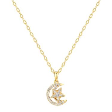 Imagem de Starain Colares femininos de girassol banhado a ouro 14 K com pingente de girassol giratório, colares fofos e divertidos, 45,7 cm, 18 inch, Latão, Zircônia cúbica