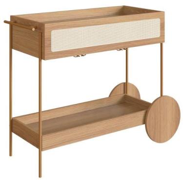 Imagem de Carrinho Bar Porta Taças 110 Cm Pes Metal Oslo 28964 Hanover Artesano 