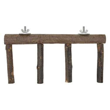 Imagem de Yctze Poleiro de para Pássaros - Suporte de Madeira de 4 Degraus para Papagaios Pequenos e Médios - Madeira de maçã, Fácil de Instalar, Equipamento de Escalada Multifuncional (L)