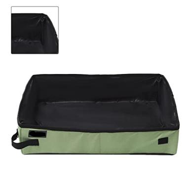 Imagem de Generic Bandeja de Maca de Gato, Portátil 50x40cm Ocupa Pequeno Espaço Caixa de Maca de Gato Oxford Pano Impermeável Dobrável para Viajar (Verde)