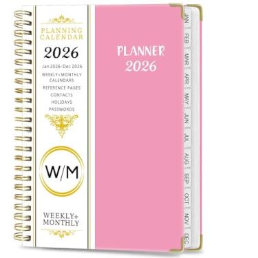 Imagem de Agenda mensal/calendário 2026-2028 - planejador mensal de 3 anos 2026-2028, janeiro de 2026 - dezembro de 2028, 23 x 16,5 cm, calendário de 36 meses + abas + bolso - rosa