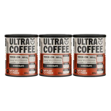 Imagem de Kit 3X: Ultracoffee Chocolate Vegano com Vitaminas 220g