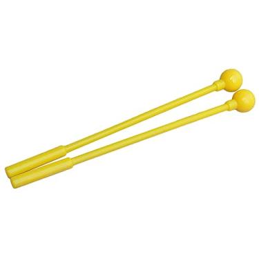 Imagem de RiToEasysports Malho de Vara de Tambor Versátil, Durável, Leve, Auxiliares de Ensino para Educação Musical, 1 par de Peças de Instrumento de Percussão Orff de Plástico (Plástico Amarelo)