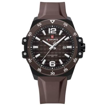 Imagem de Relógio De Quartzo Casual Masculino á Prova D´agua Pulseira Silicone Esportivo Marrom