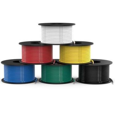 Imagem de Fio trançado NAOEVO, calibre 18, 55 m, 6 cores, 9 m, cada bobina