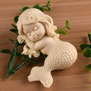 Imagem de Akozon Molde de Silicone de Sereia para Decoração de Bolo - Molde de Bolo de Sereia 3D Antiaderente para Biscoitos, Chocolates, Geléia e Sabão - Seguro para Fornos, Microondas e Lava louças (Rosa)