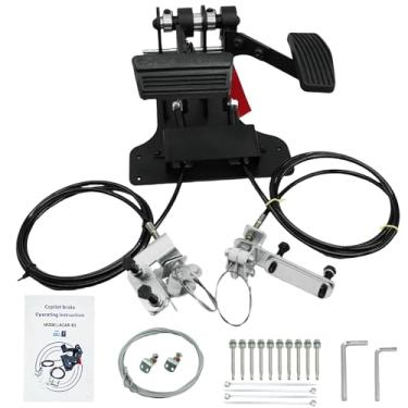 Imagem de OEKITS Kit de conversão RHD de pedal de controle duplo, lado do passageiro, controle duplo universal de gás e freio, pedais de carro para instrutor de direção, estudantes, motoristas, assistentes